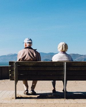 older couple on bench