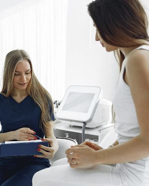 patient getting exam
